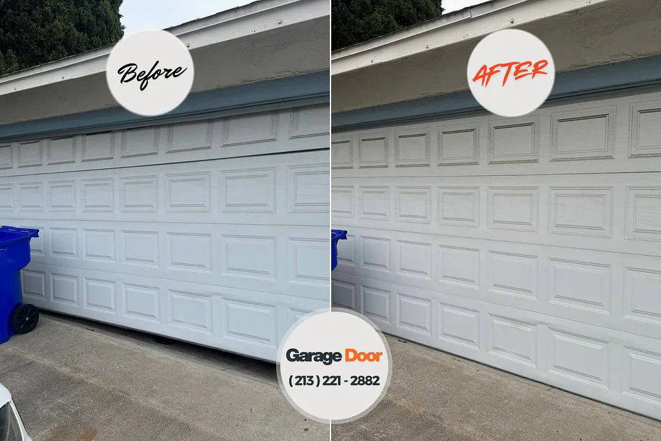 Before and after: garage door repair Endwell, NY